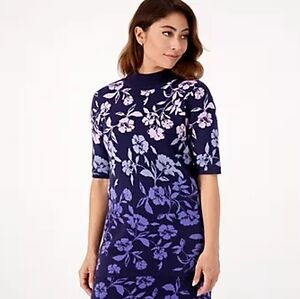 Floral Sweater Isaac Mizrahi Live! Floral Sweater Knit Short Sleeve Small